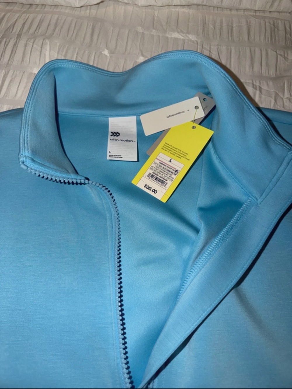 all in motion Sandwash  Light Blue Half-Zip Pullover - Picture 6 of 7